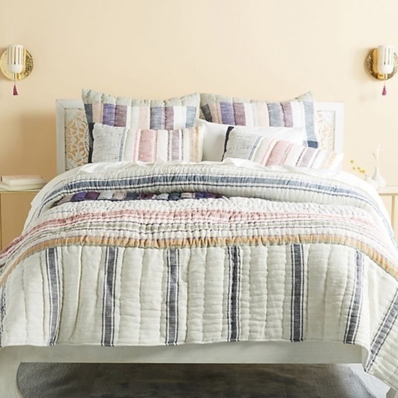 Anthropologie Starling Stripe Woven Euro Sham - Picture 2 of 3